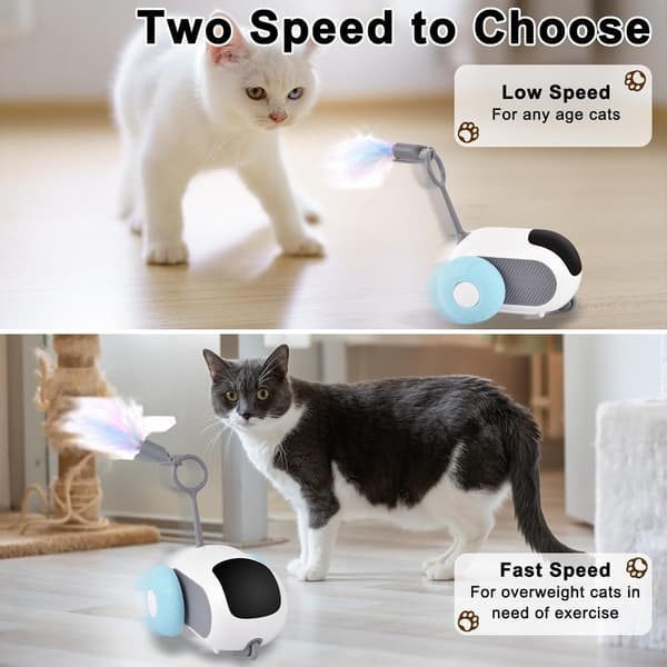 Smart Interactive Cat Toy Remote Control Cat Training Toys for Bored Indoor Electronic Cat Toys Blue