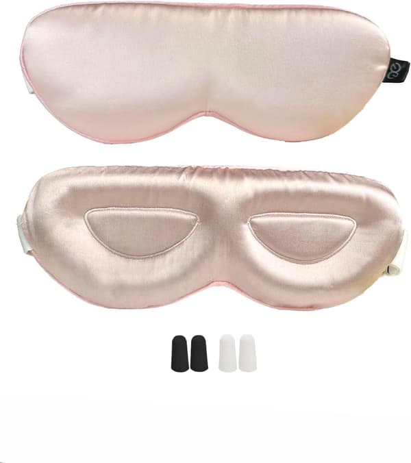 Professional Memory Foam Sleep Mask - Rose Gold Double-Sided Lycra