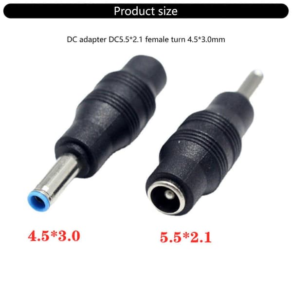 Svart ladeadapter Strømforsyningsadapter DC5521 til DC4530 Konverteringshode Hunn-til-hann-pluggkonverterer 4.5X3.0