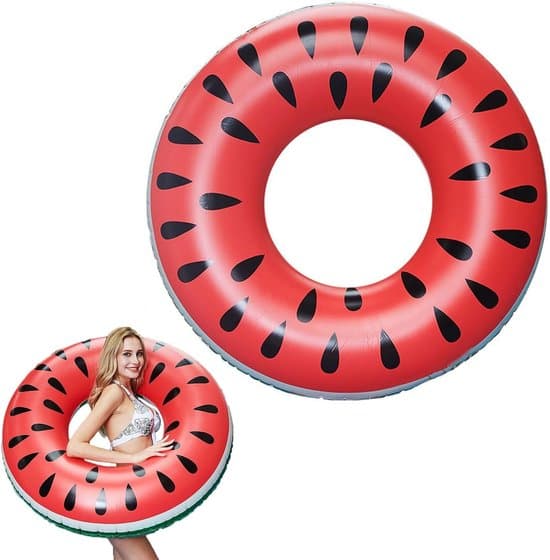 Pool – Armbånd – Poollegetøj – Vandmelon badering – PVC – Stor badering til pool, strand og vandland – 45 cm