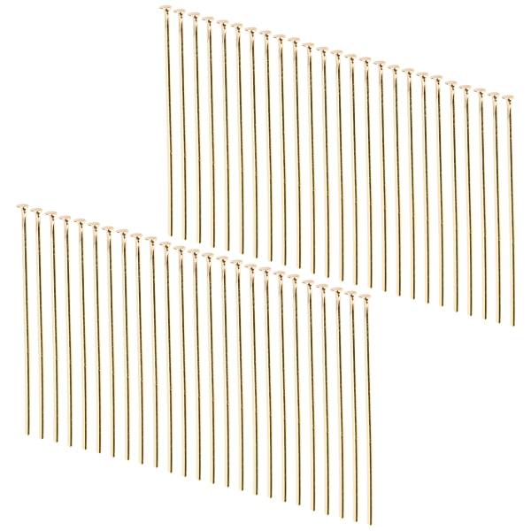 50 stk. fladhovednåle i rustfrit stål DIY Håndværk Perle Smykker Vedhæng Fremstilling Dele Tilbehør Guld 35 mm / 1,38 tommer