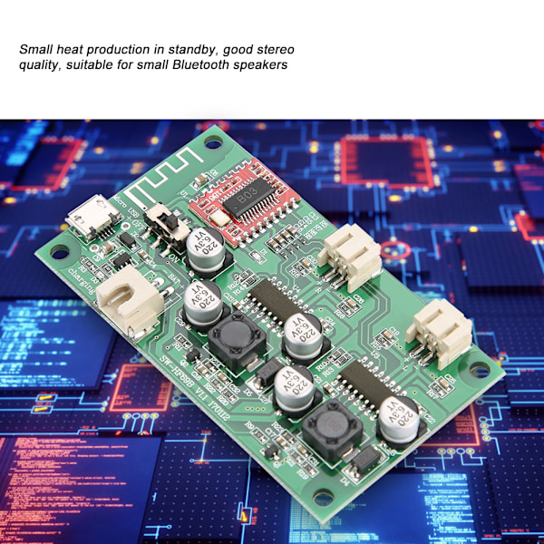 2x6W Bluetooth Effektförstärkarkort DC 5V/3.7V Litiumbatteri med Laddningshantering HF69B