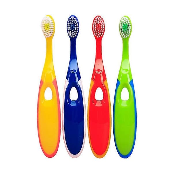 Barntandborste, 3-5 år, mjuka borst, BPA-fri (4-pack) Blå & Grön