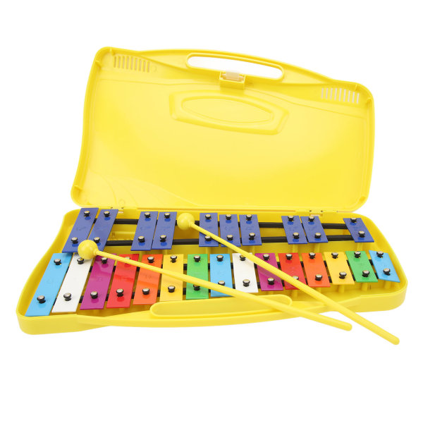 Professionel musikalsk Xylophone 25 Notes Toddler Aluminum Keys Xylophone with Yellow Box
