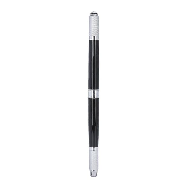 Portable Makeup Eyebrow Lip Manual Tattoo Pen Metal Microblading Pen Accessory BlackYMMR)