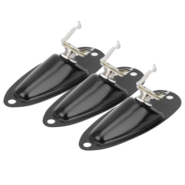 3 stk. Alloy Elektrisk Gitar Jack Elektrisk Bass Plugg Sokkel for ST Skip Form Tilbehør Svart