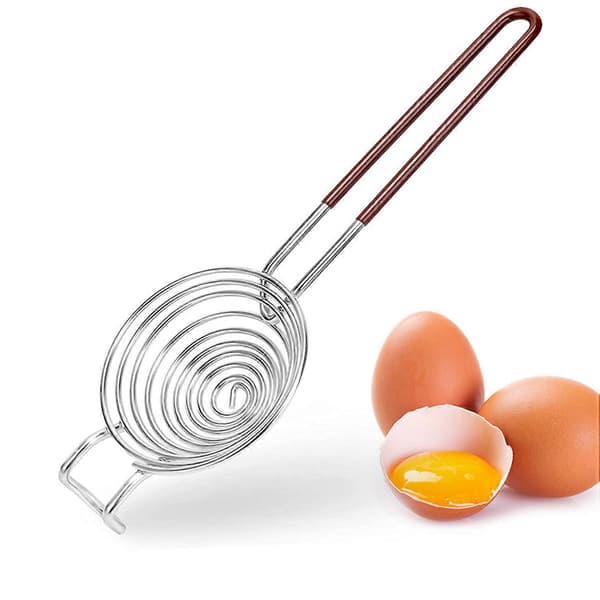 Sæt med 2 æggefiltre lavet af rustfrit stål med langt håndtag