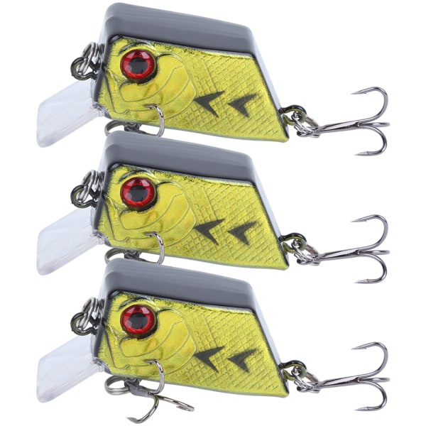 3 stk Cube Mini Agns Fiske Kunstfiske Agns Fiskeutstyr med Skarpe Kroker 3#