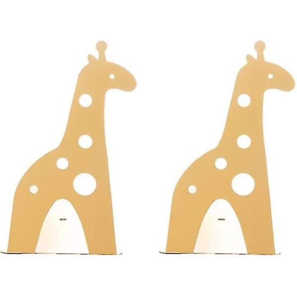 Søde bogstøtter, skridsikker giraf dyrebogsender til hylder Dekorativ til børn Gul 1 par