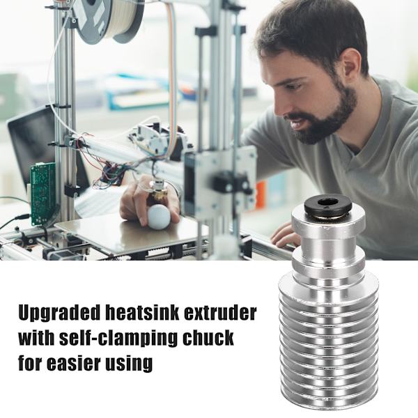 Køleplade Ekstruder Sølv Rustfrit Stål 1.75mm Filament Opgraderingstilbehør til 3D Printer