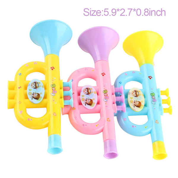 Slumpmässig färgad baby plasttrumpet musik leksaker tidig utbildning leksak färgglada baby musik leksaker musikinstrument för barn