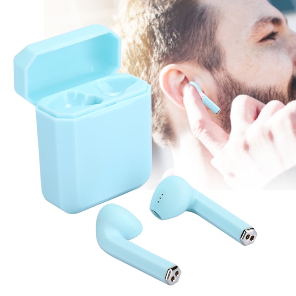 Bluetooth-kuulokkeet, stereofoninen melunvaimennus, kosketusohjaus, vedenpitävät, hienkestävät TWS-nappikuulokkeet, sininen