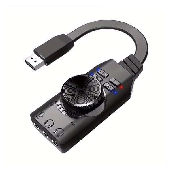 eksternt USB 7.1 gaming lydkort, forbedrer lydeffekter for PUBG på datamaskiner, bærbare datamaskiner og mobile enheter.