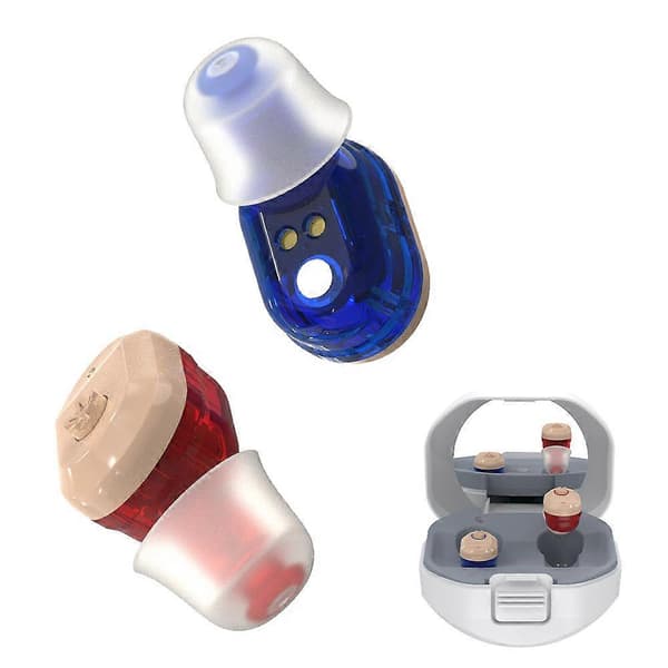 Mini Rechargeable In-Ear Hearing Aid Sound Amplifier Stable Transmission Noise Reduction with Rechargeable Base