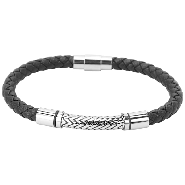 Men Fashionable Braided PU Leather Bracelet Simple Elegant Bracelet Jewelry Accessory