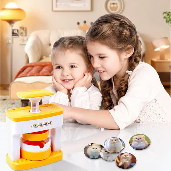 Button Machine, 55mm Button Making Kit with Circle Cutter, Pin Badge Maker with 48 Button Parts, DIY Button Making Kit for Crafts, Perfect