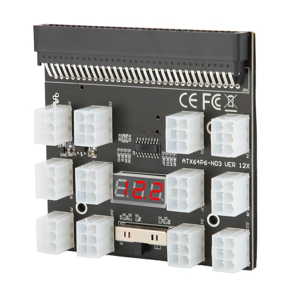 Strömfördelningskortadapter 12-positions Breakout-modul Moderkortstillbehör 12V Svart