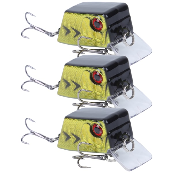 3 stk Cube Mini Agns Fiske Kunstfiske Agns Fiskeutstyr med Skarpe Kroker 3#