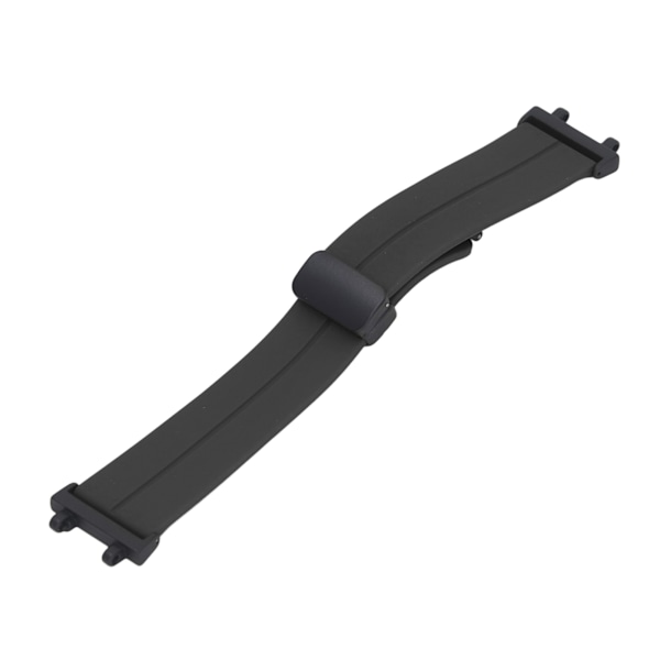 Watch Strap Foldable Magnetic Buckle Watch Band Silicone Sports Waterpoof Replacement Wrist Strap for Fenix 7S/6S/5S 0.87in Black