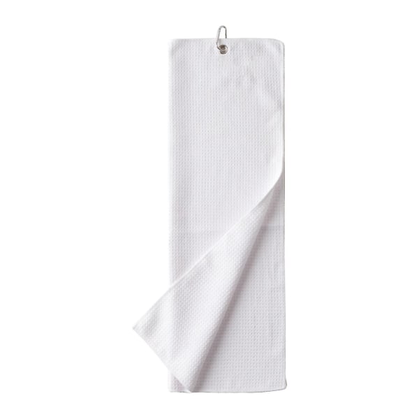2-pack hvite vaffelmønster golfhåndklær for hurtigtørkende og anti-pilling, golftreningstilbehør