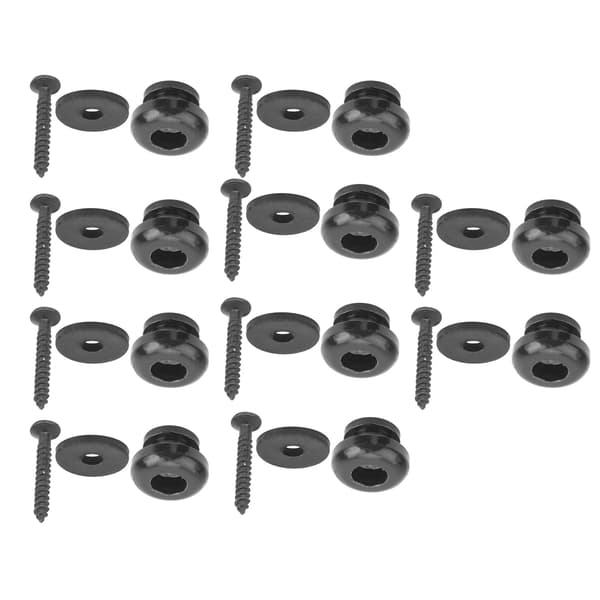 5 Set Gitarrband Lås Ändstift för Bas Ukulele Musikinstrument Perifera Tillbehör Svart