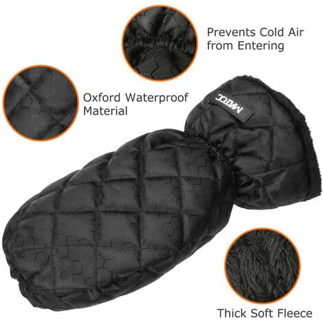 2-pack Windshield Scraper Mitten, Waterproof Warm Car Ice Scraper Glove, Small Freezer Car Window Snow Scraper Tool