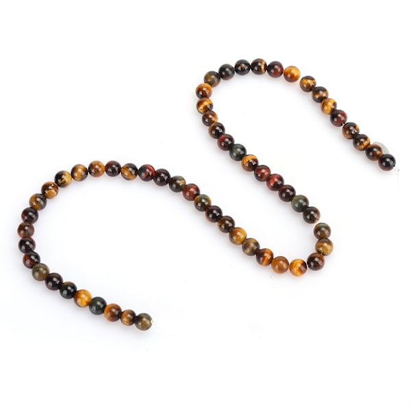 Natursten Trefärgad Tigeröga Runda Pärlor DIY Smycken Armband Tillbehör (6mm 62st Pärlor)