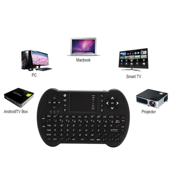 VIBONTON S501 Mini Trådløst Tastatur Svart USB 2.4GHz for Nettbrett TV Laptoper 15 Meter