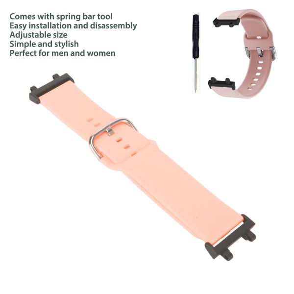Myk silikonklokkerem Justerbar erstatningsbåndtilbehør Passer til Amazfit T Rex 2 Smart Watch Pink