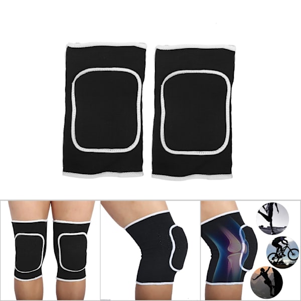Unisex Elastiskt Knäskydd Omlott Skydd Stöd (Svart)