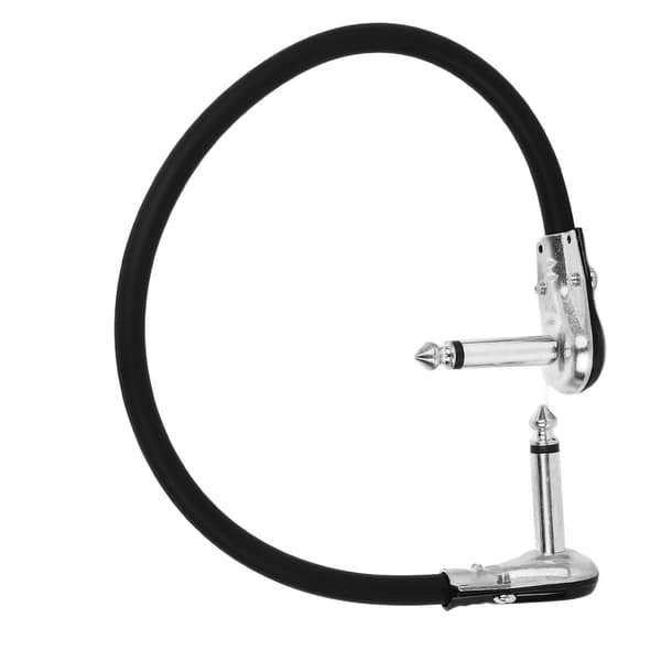 Gitarr Effektkabel PVC Anti Vindbrusreducering Portabel Gitarrpedal Sladd Patchkabel Platt Huvud Silver 30cm / 11.8in