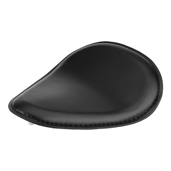 3\" Sort Solo Sæde i Sort Læder med Monteringsspringbeslag til Chopper Bobber Custom