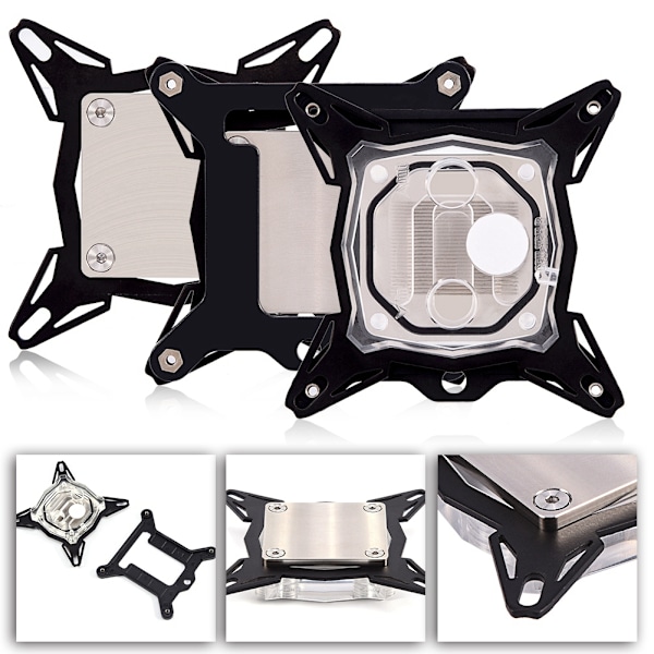 Universal 0.3mm Mini Dator CPU Kylning Vattenblock Kylare Kit Röd Kopparbas för Intel