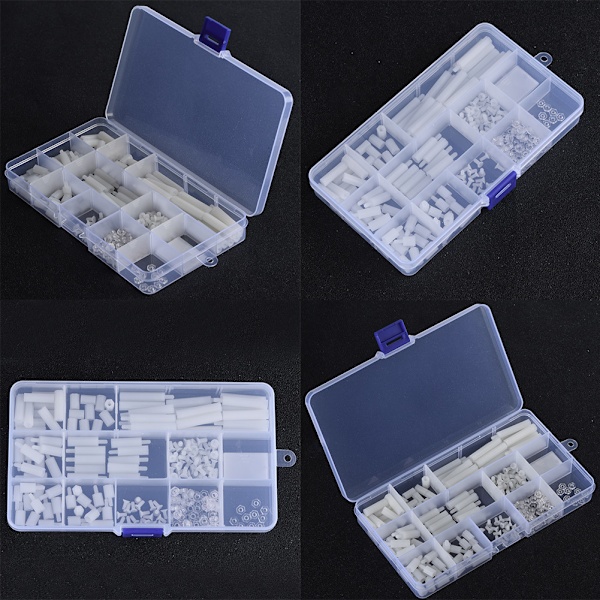 210 st Skruvsatser Plastskruvar och Muttrar med Förvaringslåda för DIY Raspberry Pi 2/3