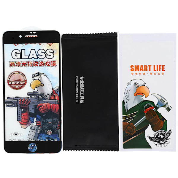Høyoppløselig herdet glass, anti-fingeravtrykk skjermbeskytterfilm for iPhone 7p/8p