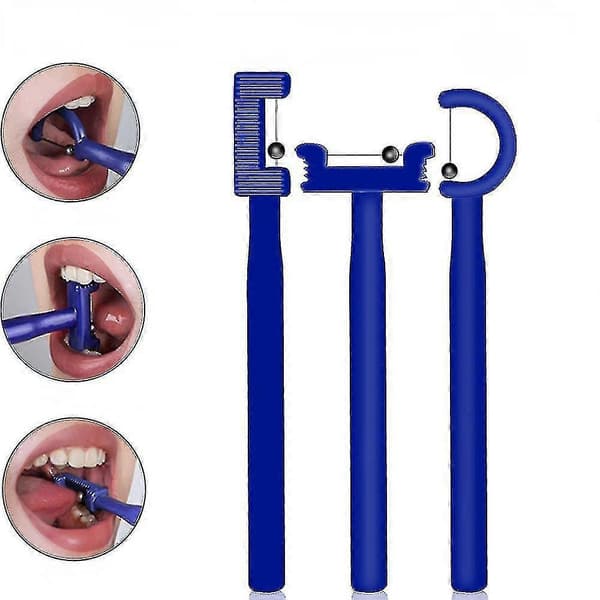 Tongue Tip Lateralization and Elevation Training Tool for Kids, Tongue Tip Exercise, Oral Muscle Training, Autism, Speech Therapy (Blue, 1 Set)