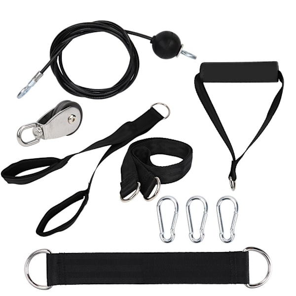 Fitness DIY Træk System Reb Arm Styrke Triceps Kabel med Hjul Tilbehør Fitness Kit