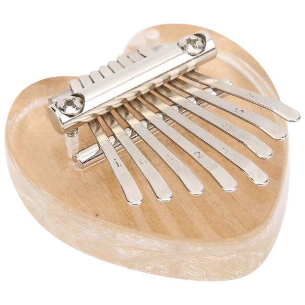Kalimba 8 Tangenter Mini Finger Piano Kristall Födelsedag Julklappar för Barn Vuxna Nybörjare Hjärta Form