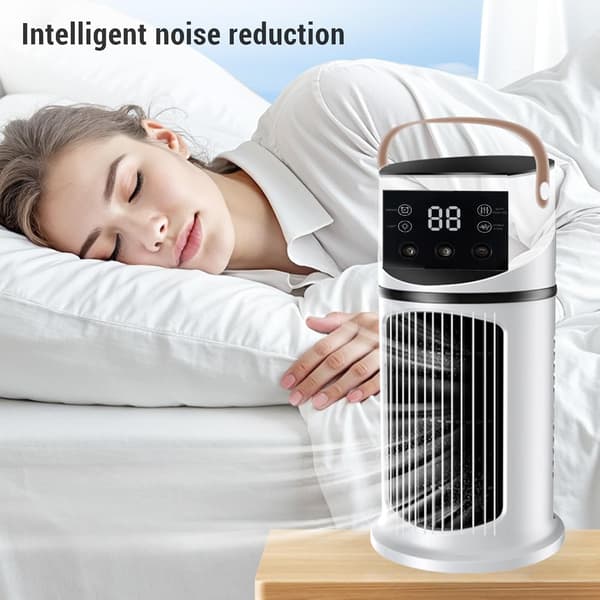 Tower Fan, 9 Speeds + Mist Spray, Quiet Operation, 8-Hour Timer and LED Light, Portable Air Cooler for Office