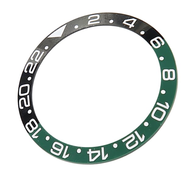 38 mm Diameter GMT Ur Bezel Indsats Ring Sort Grøn Base Hvid Karakter Keramisk Bezel Indsats Base Ring