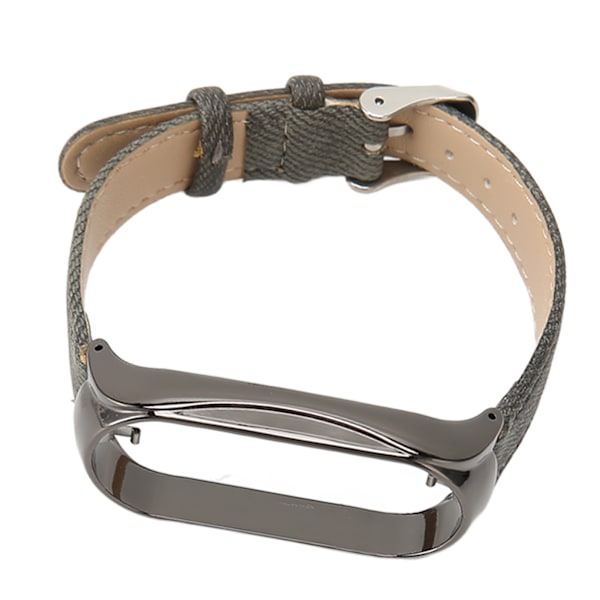 Klockarmband Tyg Justerbart Andningsbart Smartwatch Ersättningsarmband för Mi Band 7 Grått Tyg Svart Fodral