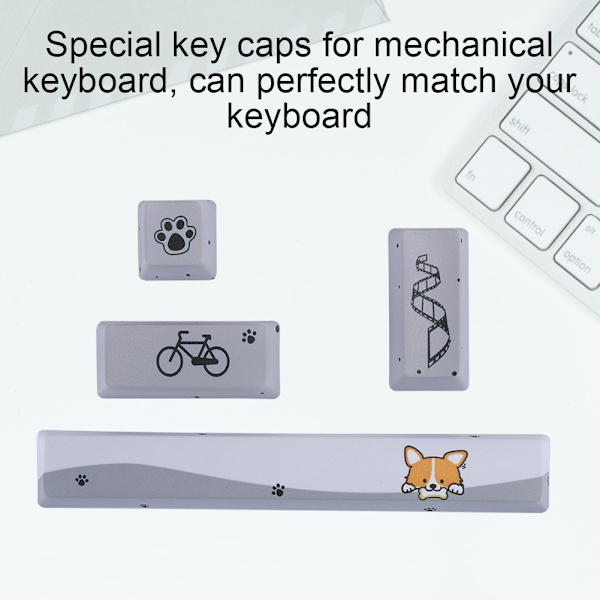 Litet Grått Hundmönster Mekaniska Tangentbord Keycaps Kit SpaceEScEnterNumpad Enter Tangentbordstangenter (Litet Grått Hundmönster, 4 st)