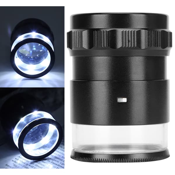 8LED 10X forstørrelsesglas med skala High Definition justerbart forstørrelsesglas