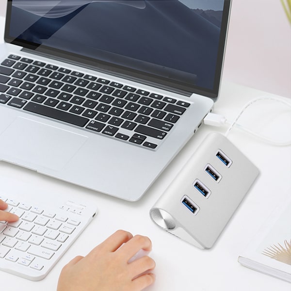 Aluminiumslegering 4 Porte USB3.0 Hub Høj Hastighed Computer/Laptop Splitter Adapter