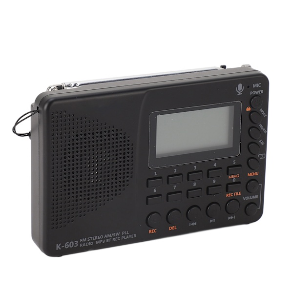 K‑603 FM/AM/SW Radio Monitoiminen Kannettava Pieni Radio Stereokaiutin REC-tallennin