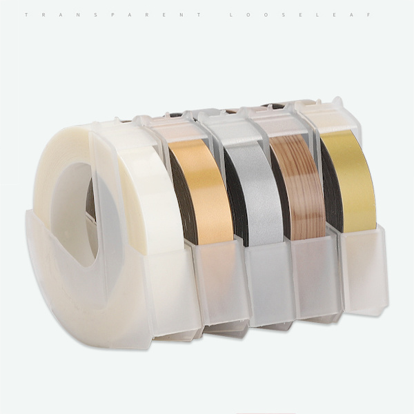 5 stk. Prægningstape Manuel 3D Dekorativ Manuel DIY PVC Label Maker Tape 9mm 3 meter D Sæt