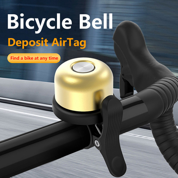 Cykelklocka Positionering Stöldskydd Mtb Bike Alloy Bell AirTag Black