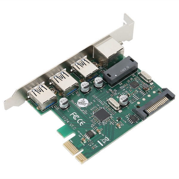 ST610 PCI E Ultrasnabb USB 3.0 Giga RJ45 Nätverksutvidgningsadapter Riser-kort