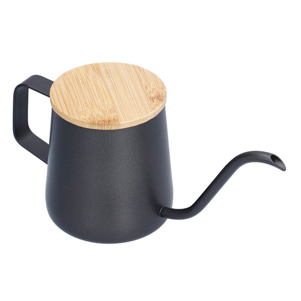 350ml Rostfri Kaffekanna Lång Smal Pip Manuell Kaffebryggningskittel med Bambulock