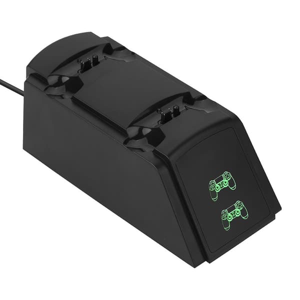 2 i 1 USB Dobbelt Opladningsdock Opladningsstation til PS4 Controller med LED-lys